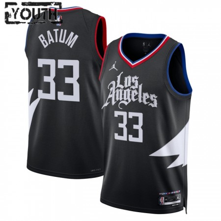 Dres Los Angeles Clippers Nicolas Batum 33 Jordan 2022-23 Statement Edition Crno Swingman - Dječji